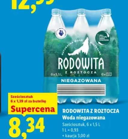 Woda niegazowana Rodowita z Roztocza 6-pak