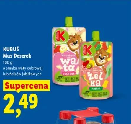 Mus Deserek o smaku żelków jabłkowych Kubuś +1 wariant