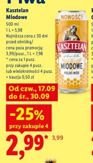 Piwo Kasztelan Miodowe