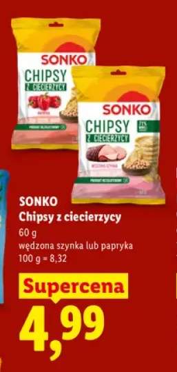 Chipsy z ciecierzycy wędzona szynka Sonko +1 wariant