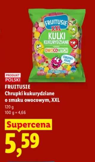 Chrupki kukurydziane o smaku owocowym XXL Fruitusie