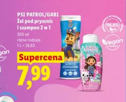 Żel pod prysznic i szampon 2 w 1 Psi Patrol/Gabi
