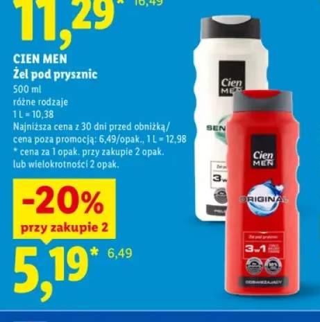 Żel pod prysznic Cien Men