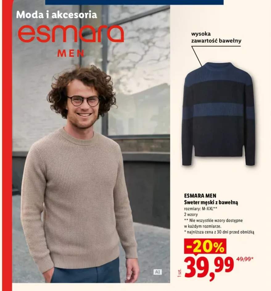 Sweter męski z bawełną
