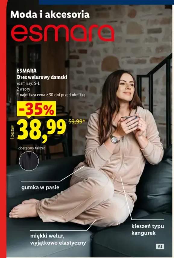 Dres welurowy damski Esmara
