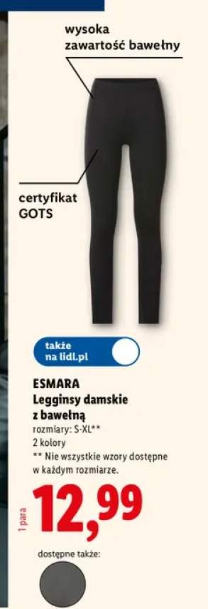 Legginsy damskie z bawełną Esmara