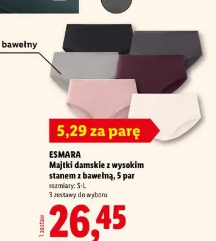 Majtki damskie z wysokim stanem z bawełną 5-pak Esmara