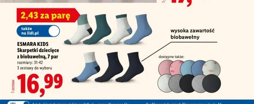Skarpetki dziecięce z biobawełną 7-pak