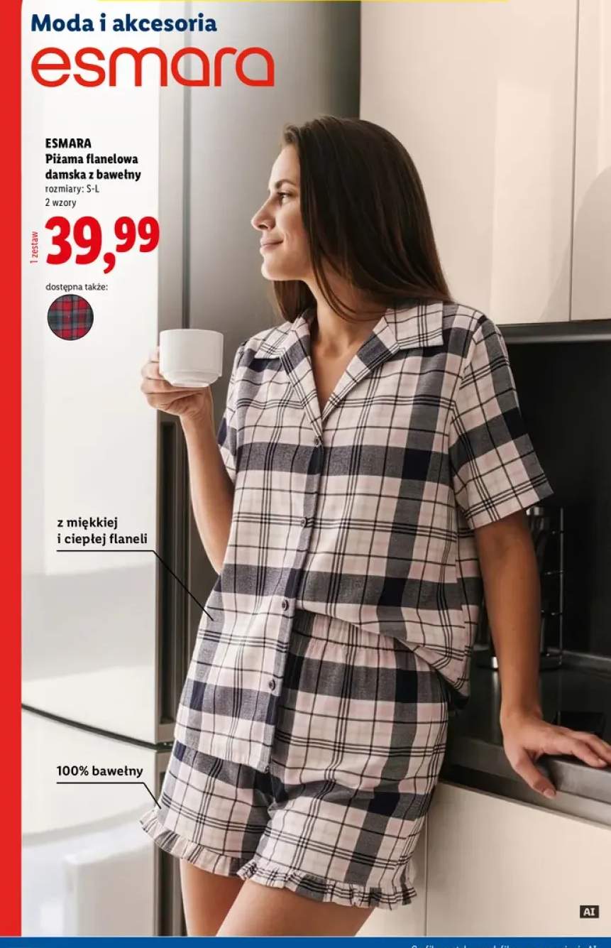 Piżama flanelowa damska z bawełny Esmara