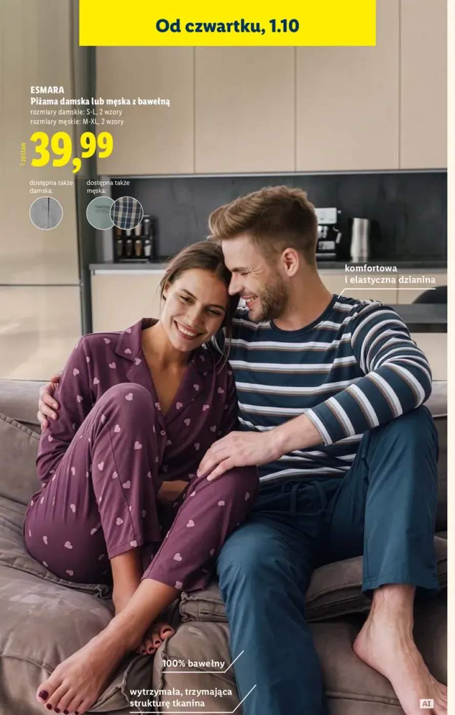 Piżama męska z bawełną Esmara +1 wariant