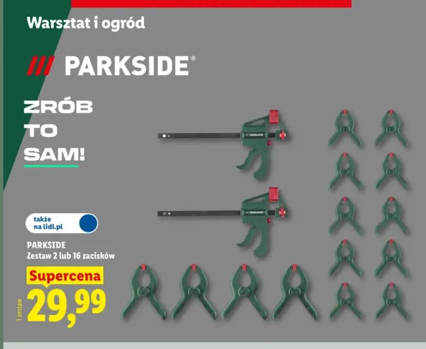Zestaw 16 zacisków Parkside +1 wariant