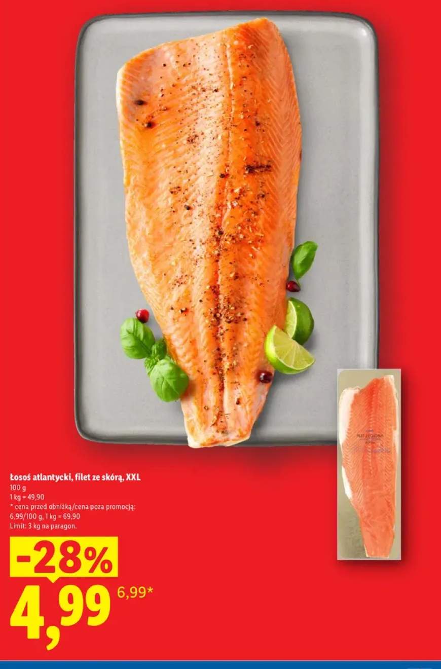 Łosoś atlantycki filet ze skórą XXL