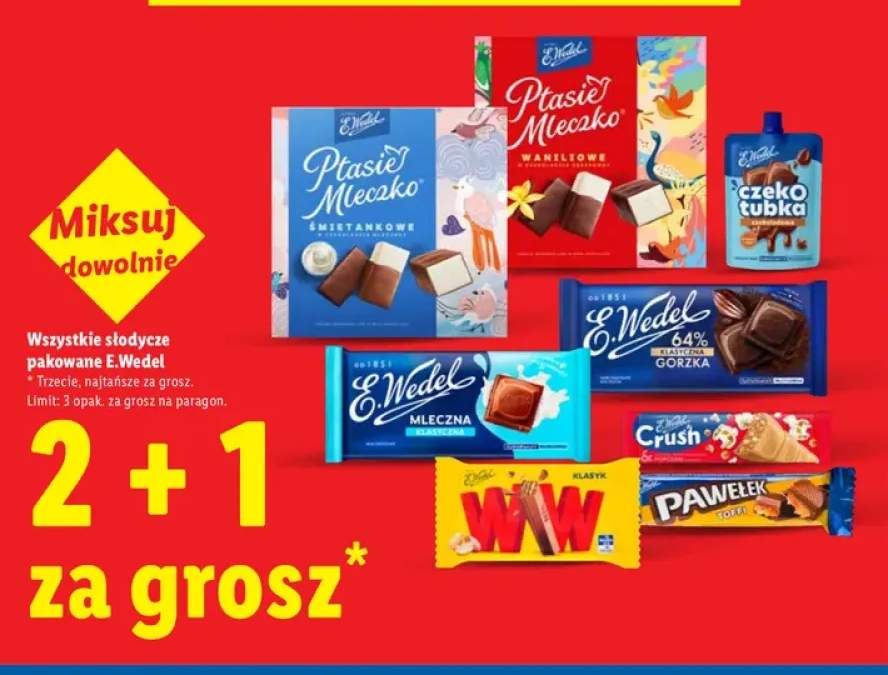 Słodycze pakowane E.Wedel +8 wariantów
