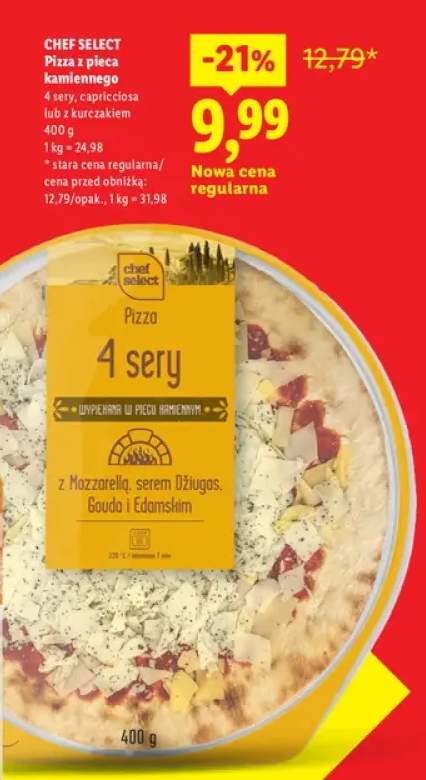 Pizza z pieca kamiennego 4 sery Chef Select +2 warianty
