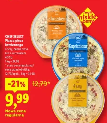 Pizza z pieca kamiennego 4 sery Chef Select +2 warianty