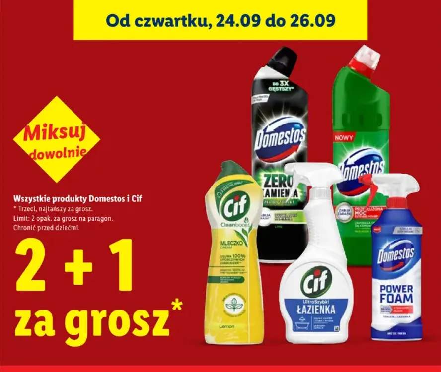 Produkty Domestos i Cif +5 wariantów