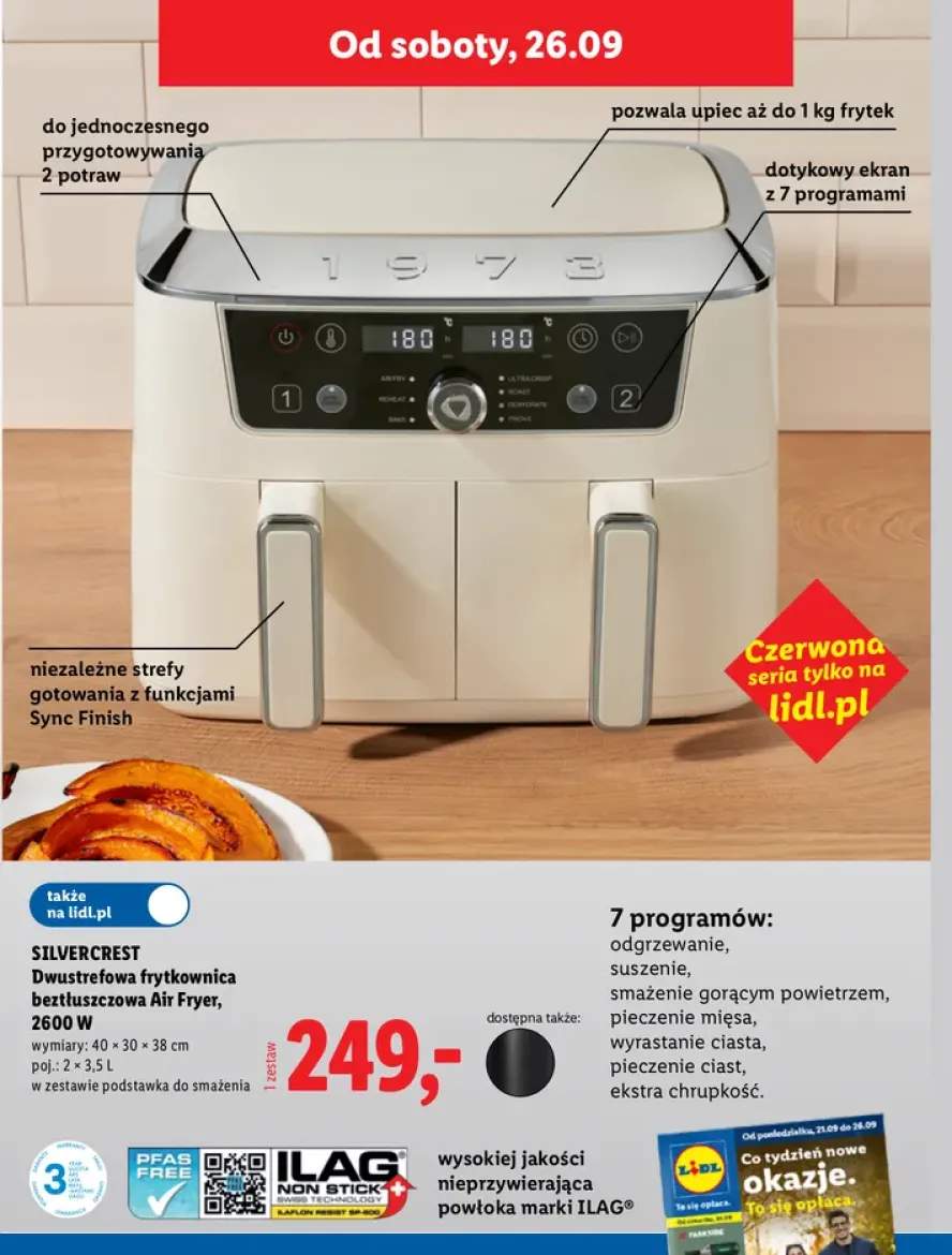 Dwustrefowa frytkownica beztłuszczowa Silvercrest