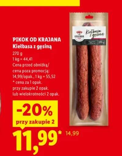 Kiełbasa z gęsiną Pikok Od Krajana