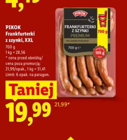 Frankfurterki z szynki XXL Pikok
