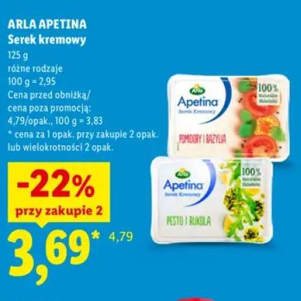 Serek kremowy pomidory i bazylia Arla Apetina +1 wariant