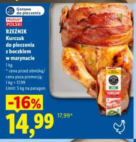 Kurczak do pieczenia z boczkiem w marynacie Rzeźnik