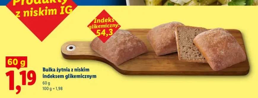 Bułka żytnia z niskim indeksem glikemicznym