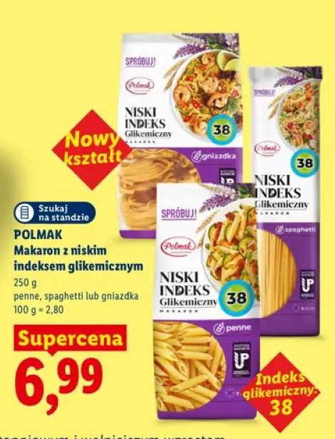 Makaron z niskim indeksem glikemicznym penne Polmak +2 warianty