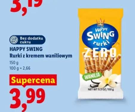 Rurki z kremem waniliowym Happy Swing