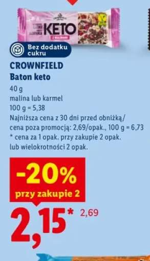 Baton keto malina Crownfield +1 wariant