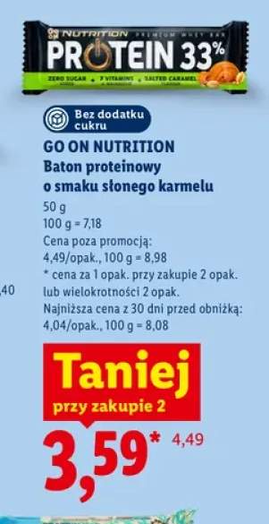 Baton proteinowy o smaku słonego karmelu Go On Nutrition