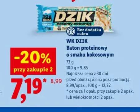 Baton proteinowy o smaku kokosowym WK Dzik