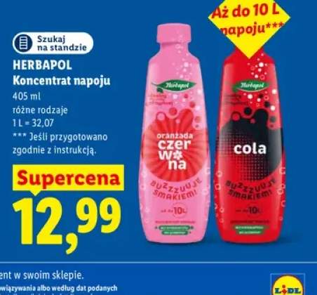 Koncentrat napoju oranżada czerwona Herbapol +1 wariant