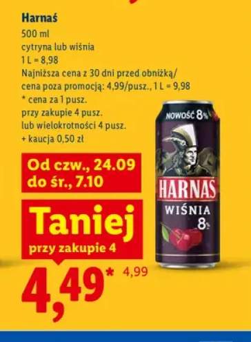 Piwo Harnaś cytryna +1 wariant