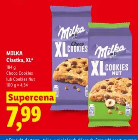 Ciastka XL Choco Cookies Milka +1 wariant