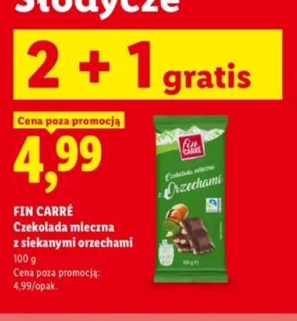 Czekolada mleczna z siekanymi orzechami Fin Carré