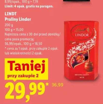 Praliny Lindor Lindt
