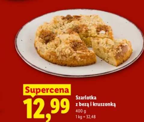 Szarlotka z bezą i kruszonką