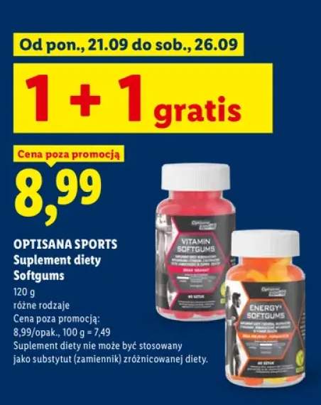 Suplement diety Vitamin Softgums Optisana Sports +1 wariant