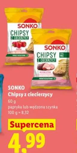 Chipsy z ciecierzycy papryka Sonko +1 wariant
