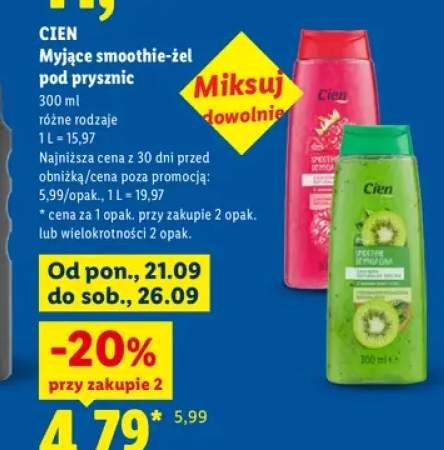 Myjące smoothie-żel pod prysznic Cien