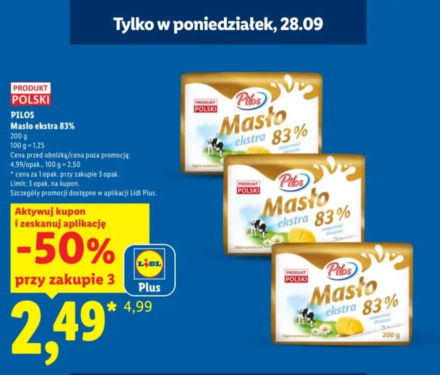 Masło ekstra Pilos 83%