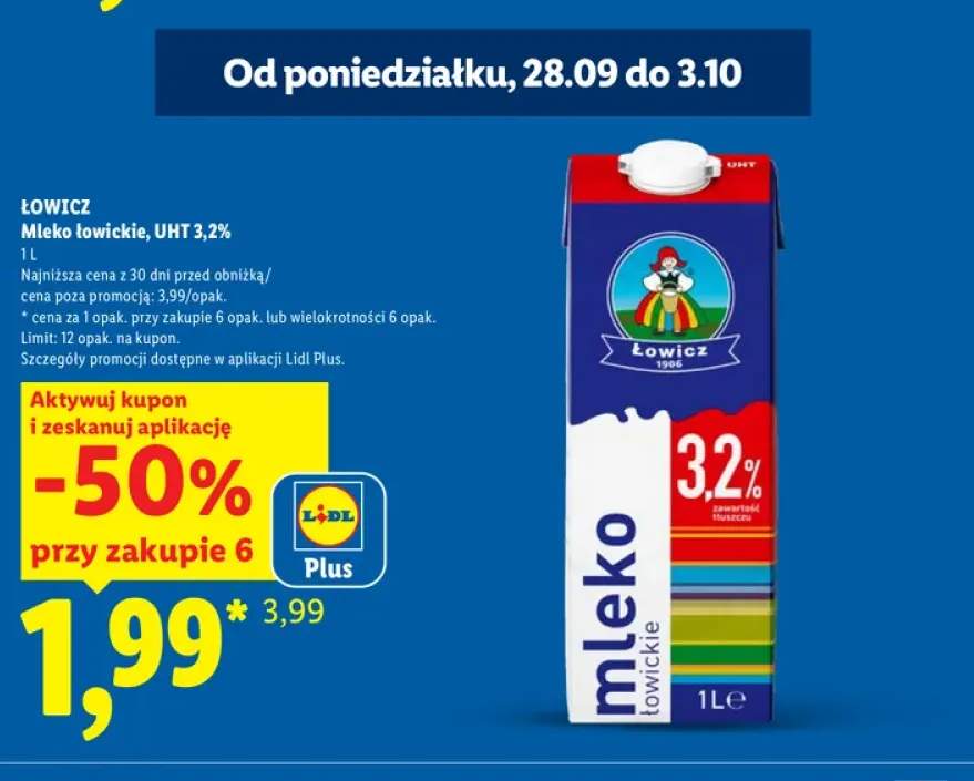 Mleko UHT łowickie Łowicz 3,2%