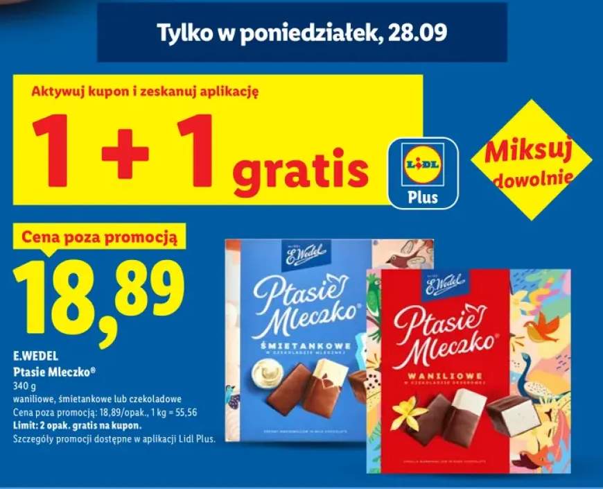 Ptasie Mleczko waniliowe E.Wedel +2 warianty