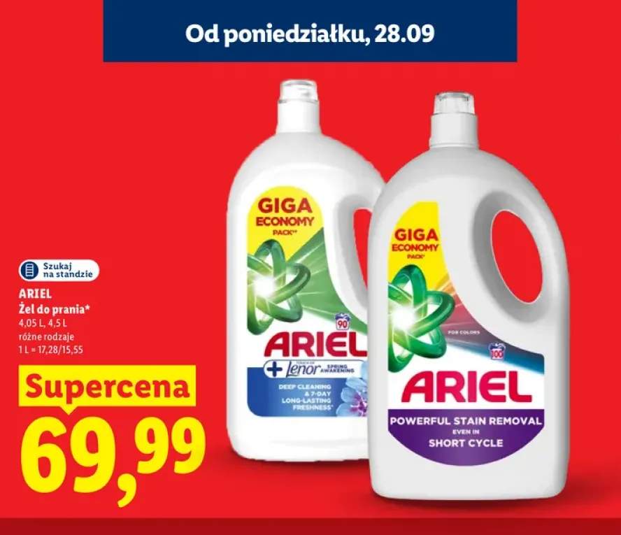 Żel do prania Ariel + Lenor Spring Awakening +1 wariant