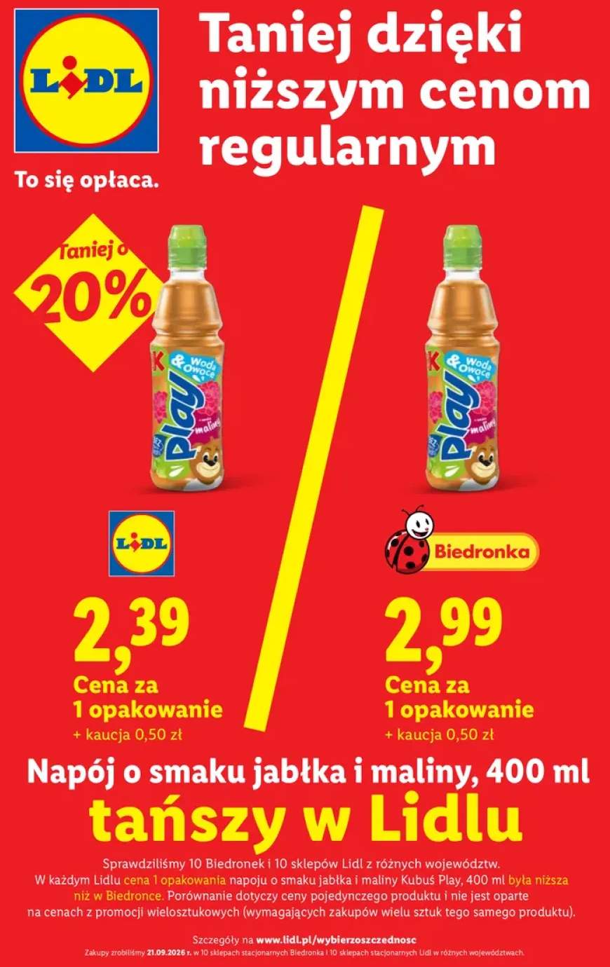 Napój o smaku jabłka i maliny Kubuś Play