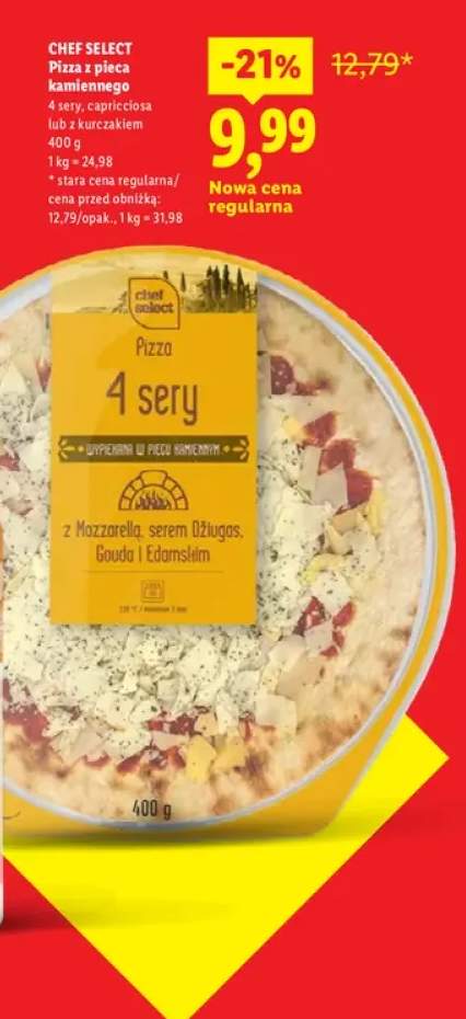 Pizza z pieca kamiennego 4 sery Chef Select +2 warianty