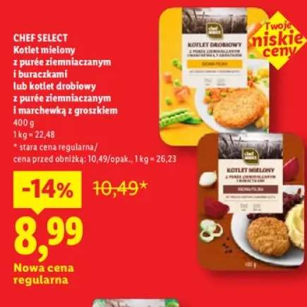 Kotlet mielony z purée ziemniaczanym i buraczkami Chef Select +1 wariant