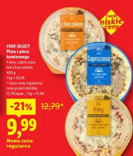 Pizza z pieca kamiennego 4 sery Chef Select +2 warianty