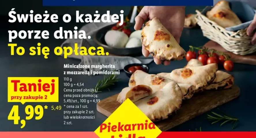 Minicalzone margherita z mozzarellą i pomidorami Piekarnia Lidla