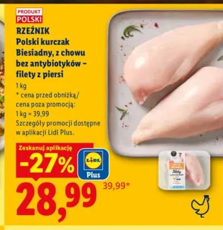 Polski kurczak Biesiadny z chowu bez antybiotyków - filety z piersi Rzeźnik